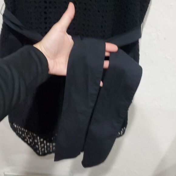 Banana Republic Lace Shirtdress with Belt in Black Size 12 - Picture 5 of 14